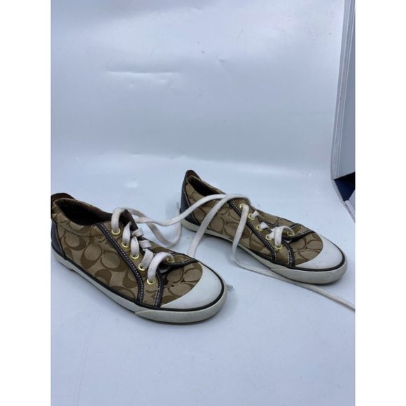Coach White Tan Women's Sneakers Size 6B - Picture 3 of 7